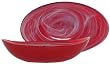 Colorful Art Glass Scarlet Red Large Boat Bowl 13 1/2"x8"x3 1/2"