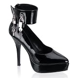 INDULGE-534, 5 Ankle Strap with Padlock Platform Pump by Pleaser up to Size 16