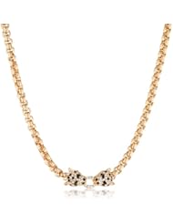 Crystal Panther Link Chain Necklace, 20"