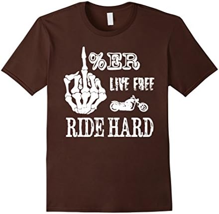 Men's Biker T-shirt , Her live free Ride hard 3XL Brown
