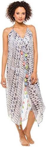 Subtle Luxury Women's Wovens Mid Length Dress Swim Cover Up Indigo One