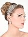 Silver Crystal Rhinestone Gatsby Inspired Bridal Headband, Wedding Headpiece by AMY O