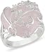 Silver 12ct Rose Quartz and White Topaz Ring