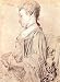 Antoine Watteau (Half-a seated lady in the profile) Art Poster Print - 11x17