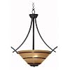 Kenroy Home 90084ORB Wright Three-Light Pendant, Oil-Rubbed Bronze with Painted Amber Globe