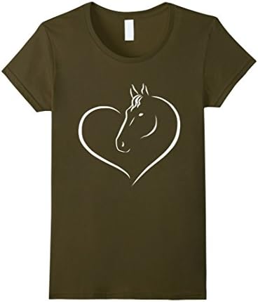 Women's Horse love shirt  Medium Olive