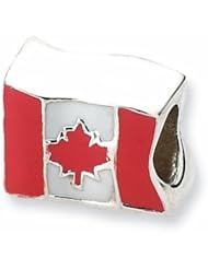 Sterling Silver Reflections Canada Flag Bead QRS1928