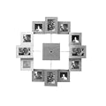 PT Photo Frame Clock Family Time Brushed, Aluminium Silver, Small