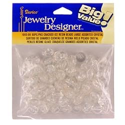 Cracked Ice Beads, Large Assorted, Crystal, 80pc Pkg