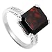 5.4ct Genuine Natural Garnet Gemstone and Diamond 10k White Gold Ring(Limited Edition One Only)