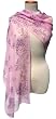 SilkNOW 100% Pink Silk Chiffon Georgette Scarf with Beautiful Multi Colored Floral Pattern