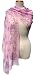 SilkNOW 100% Pink Silk Chiffon Georgette Scarf with Beautiful Multi Colored Floral Pattern