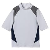 Boys' Mossimo Supply Co. Short-Sleeve Rashguard - White/Blue