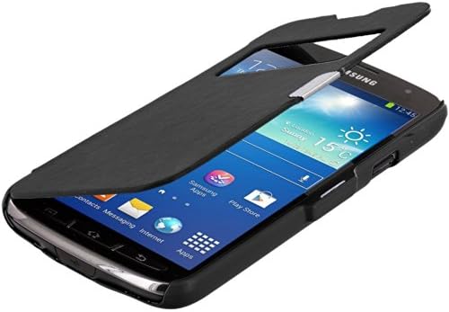 Galaxy S4 Active Wallet, TechSpec(TM) Black (Open) Magnetic Flip Wallet Case Cover Pouch for Samsung Galaxy S4 Active i537