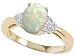 Jewelry : 0.77 cts Genuine Opal and Diamond Ring - 14kt White or Yellow Gold