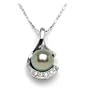Tahitian Black Pearl Necklace with Diamonds in 14K White Gold