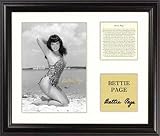 Bettie Page - Beach Kneeling - Framed 5 x 7 Photograph with Biography