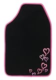 Auto Expressions 5059732 Hearts Black Carpet Floor Mat, 2 Piece