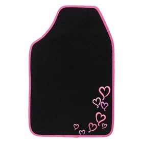 Auto Expressions 5059732 Hearts Black Carpet Floor Mat, 2 Piece