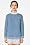 L!VE 3/4 Sleeve Heathered Crewneck Sweatshirt
