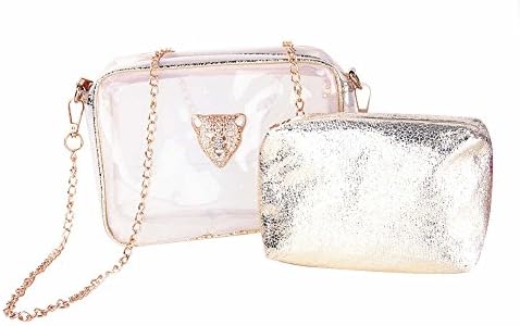 Egelbel Women Luxury Unique Clear Leopard Head Clutch Bag Mini Handbags