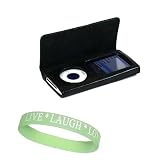 Black Wallet Carrying Case for ipod Nano 4th generation Plus Live*Laugh*Love Wrist Band Free!!!