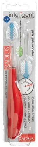 Radius Intelligent Manual Toothbrush, Soft Bristles, Adult, 1 Toothbrush + Refill, With 2 Heads, Colors May Vary (Pack of 3)
