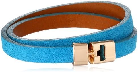 Leighelena T-Bar Double Buckle Turquoise Shimmer Wrap Bracelet