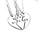cosplaywho BFF Best Bitches Split Heart Pendant Necklace 3 PC