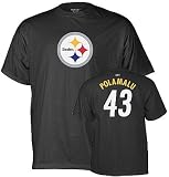 Pittsburgh Steelers Troy Polamalu Player Name and Number T-Shirt - X-Large