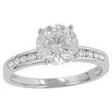 10 Stone Round Channel Set Diamond Eng Ring .21ct (cz ctr)