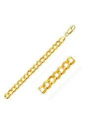 7.0mm 14K Yellow Gold Solid Curb Bracelet