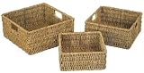 BRAND NEW SET OF 3 SQUARE SEAGRASS STORAGE BASKET