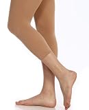 Danskin Women's Microfiber Hipster Crop Tights, Light Toast, C/D