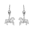 Schmuck-Pur Echt Silber Ohrh�nger mit Behang im Pferde-Motiv