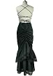 Victorian Gothic Renaissance Fishtail Long Black Dress S
