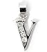 Silver Block Initial Pendant with Cubic Zirconia, Size: 12mm