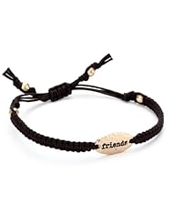 Tai Rose Gold Plate with "Friends" Inscribed on Cord Bracelet