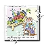 Londons Times Funny Hollywood Cartoons - Jimmy Buffett Parrot Therapy - Tiles