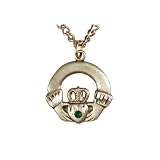 Celtic Cladagh Pendant with Stone Green 24