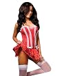 Sale Red White Polka Dot Knit Corset Set 4 Pieces Corset Skirt Thong White Thigh Hi Stocks Great Gift Item Size S 2 4 6