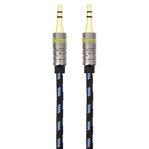 Audio aux cable, ikross 3 feet 3.5mm aux jack tangled-f…