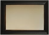 IMAGE OF Mirror - Distressed Black Oblong Wood Frame - Country Rustic Primitive