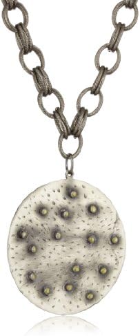 Devon Leigh "Bold Silver" Large Oxidized Silver Finish Medallion Necklace
