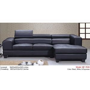 New 2pc Contemporary Leather Sectional Sofa #MF-7008