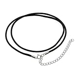 2 Mm Black Rubber Cord 17 + 2 Extension with Sterling Silver Finish