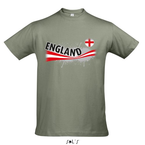 Fanshirt Herren ENGLAND Ländershirt EM / WM Trikot S-XXL , Khaki , XL