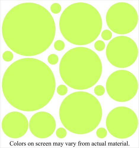 Childrens Toyshop  Toys : 34 Lime Green Polka Dot Wall Stickers Decals Lettering Words