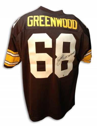 L.C. Greenwood Autographed/Hand Signed Custom Black Throwback Jersey with 4X SB Champs Inscription