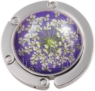 New Flowers Pattern Metal Foldable Purse Handbag Hook Table Hanger By Homefly